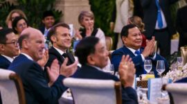 Jamuan santap malam kenegaraan, antara Presiden Republik Indonesia Prabowo Subianto dan Presiden Republik Prancis Emmanuel Macron yang digelar pada Rabu malam, 28 Mei 2025, di Istana Negara, Jakarta.. (Dok. Tim Media Prabowo Subianto)