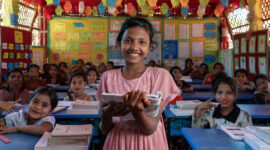 The new funding builds on ECW’s US$50.7 million in total investments in Bangladesh, which have already reached over 386,000 children, 96% of whom are Rohingya refugees. In all, these investments have built or rehabilitated 2,300 classrooms, provided financial support to 2,700 educators, and delivered essential training on disaster-risk reduction, gender, mental health and psychosocial support and other key topics to teachers and administrators working on the frontlines of this forgotten crisis.
