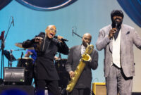 Dee Dee Bridgewater, James Carter and Gregory Porter performing Ramsey Lewis’ “The In-Crowd” during the International Jazz Day Global Concert in Chicago — &copy; Steve Mundinger
