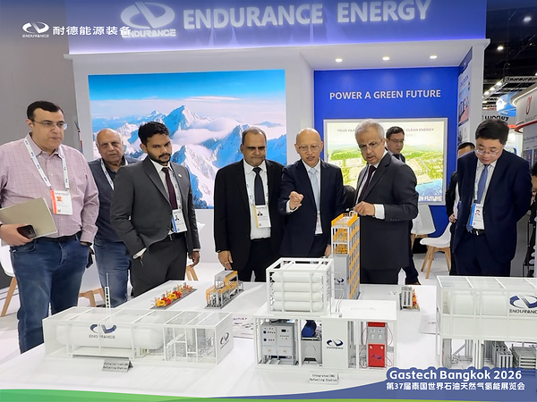 Indian buyer delegation visiting Endurance Energy booth at Gastech 2026 in Bangkok