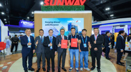 Representatives from Neolix and Sunway Group pose for a photo at the Transport Expo Asia (TXA) 2026